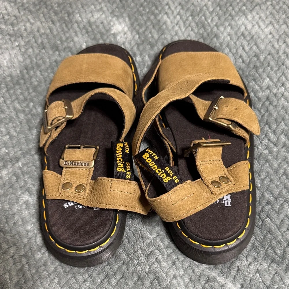Dr. Martens Brown Suede Strappy Sandals - Picture 3 of 4